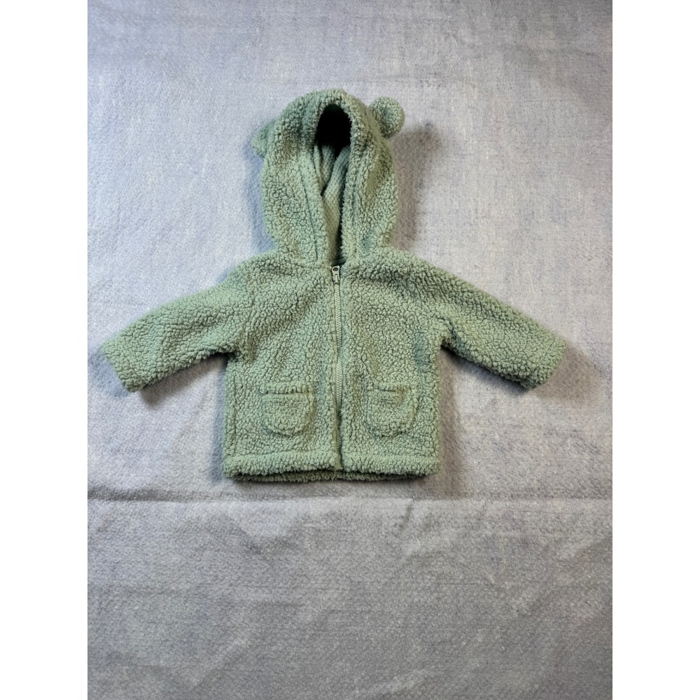 Just One You by Carters Baby Sherpa Fleece Bear Ear Hoodie Sage Green 3M Jacket